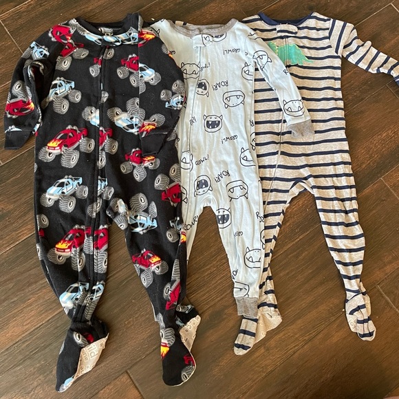 Carter's Pajamas Carters 3 Piece Bundle Of Baby Boy Sleepers 8